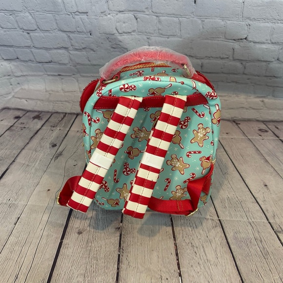 Disney Parks Loungefly Christmas Peppermint Gingerbread Backpack - Picture 3 of 3
